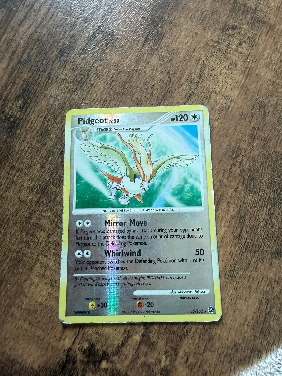 Pokemonkaart pidgeot, Hobby en Vrije tijd, Verzamelkaartspellen | Pokémon, Ophalen of Verzenden, Zo goed als nieuw