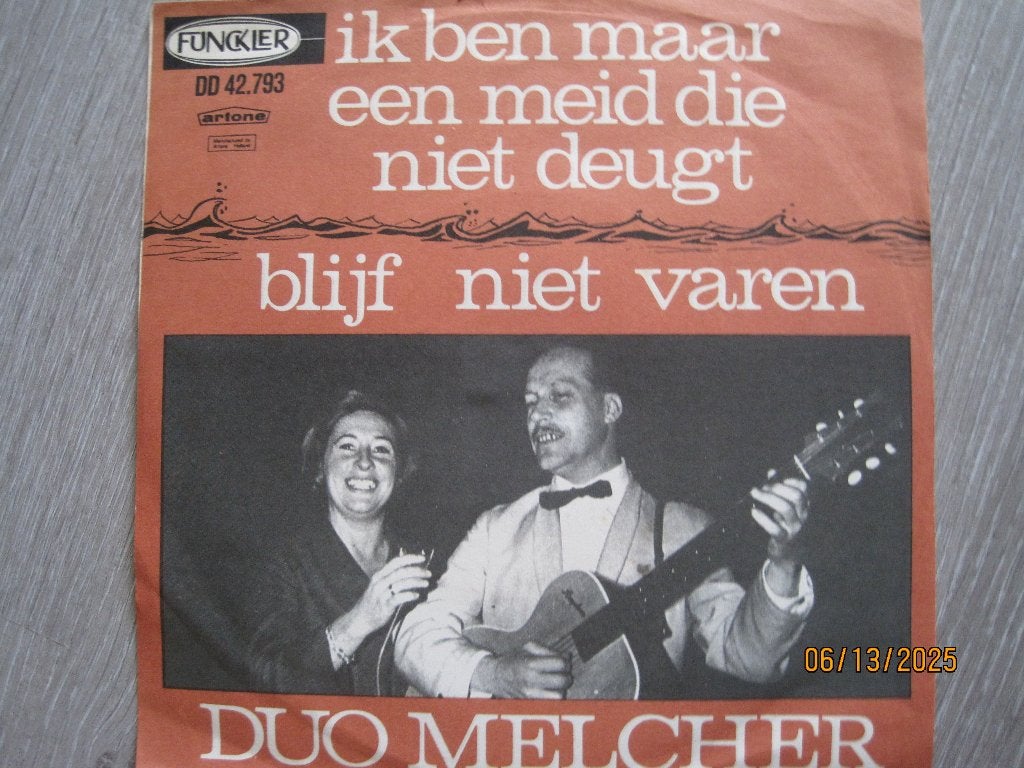 Duo Melcher  -  Ik ben maar een meid die niet deugt, Fotohoes, 7 inch, Ophalen of Verzenden, Zo goed als nieuw