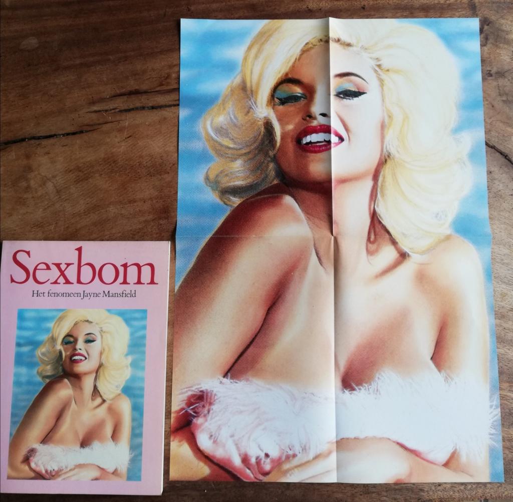 Jane Mansfield, Sexbom. & Originele poster. 1985., Verzamelen, Ophalen, Zo goed als nieuw, Boek, Tijdschrift of Artikel