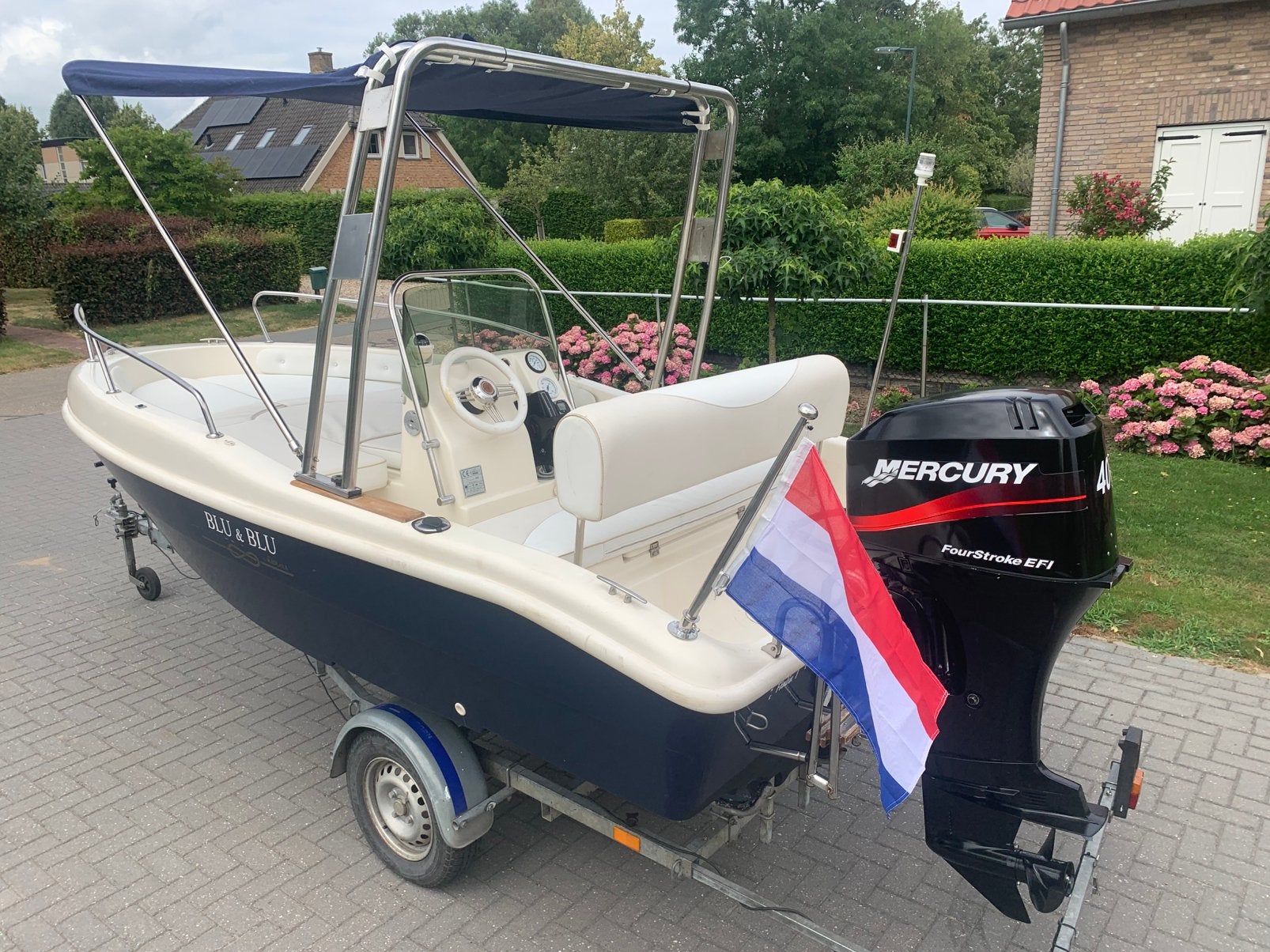 Rascale 450 40 pk 4 takt en trailer, Watersport en Boten, Ophalen of Verzenden, Zo goed als nieuw, 30 tot 50 pk, Elektrische start