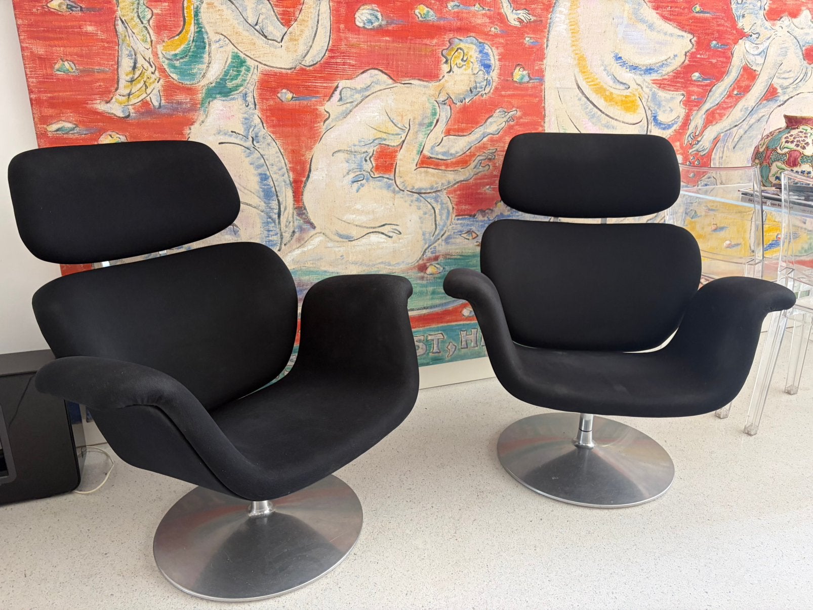 Artifort Big Tulip Fauteuils (F545) Pierre Paulin, Huis en Inrichting, 75 tot 100 cm, Ophalen of Verzenden, Zo goed als nieuw