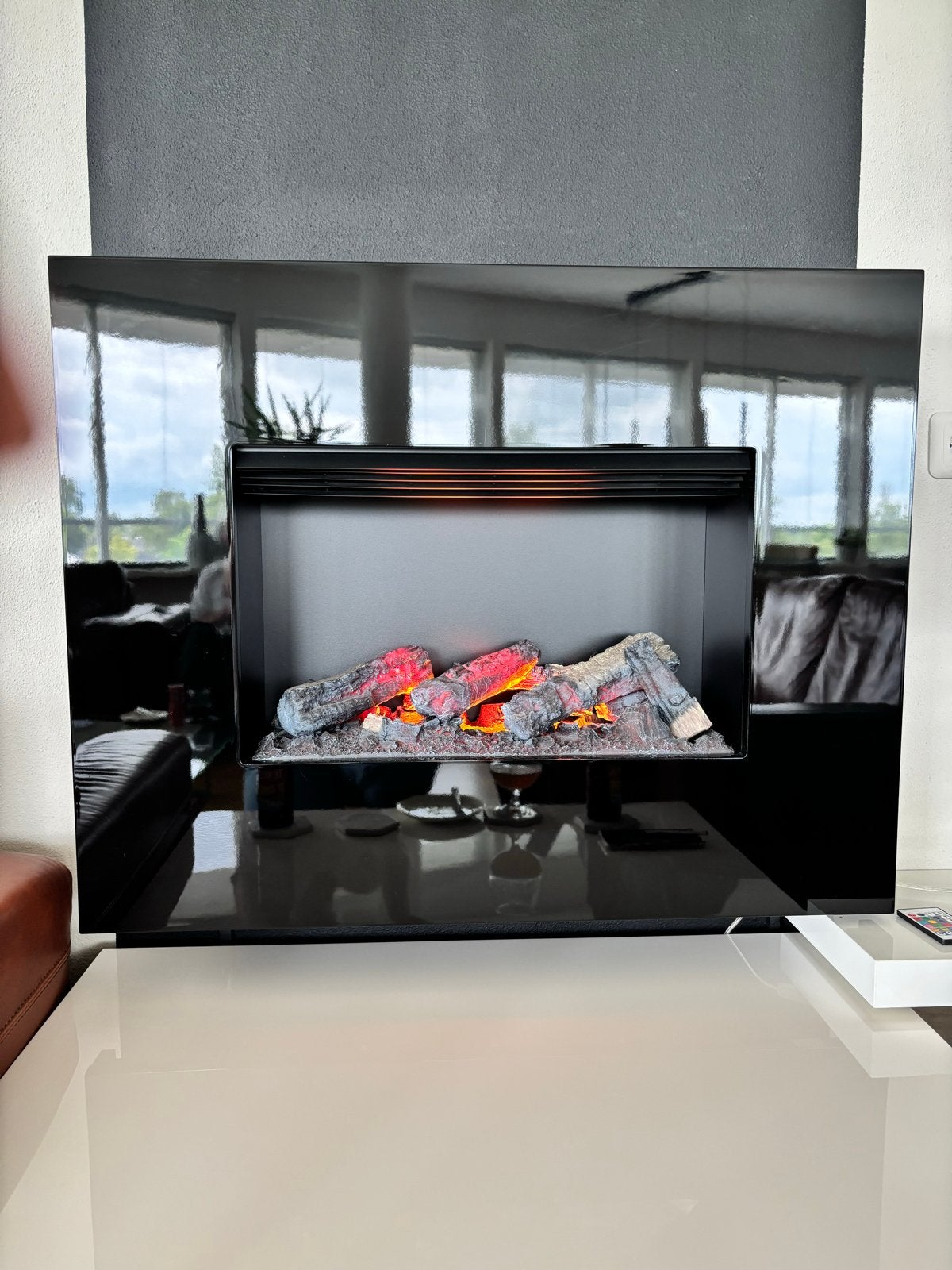 Dimplex Nissum L elektrische haard met verwarming, Ophalen, Zo goed als nieuw, Hangende haard, Elektrische haard