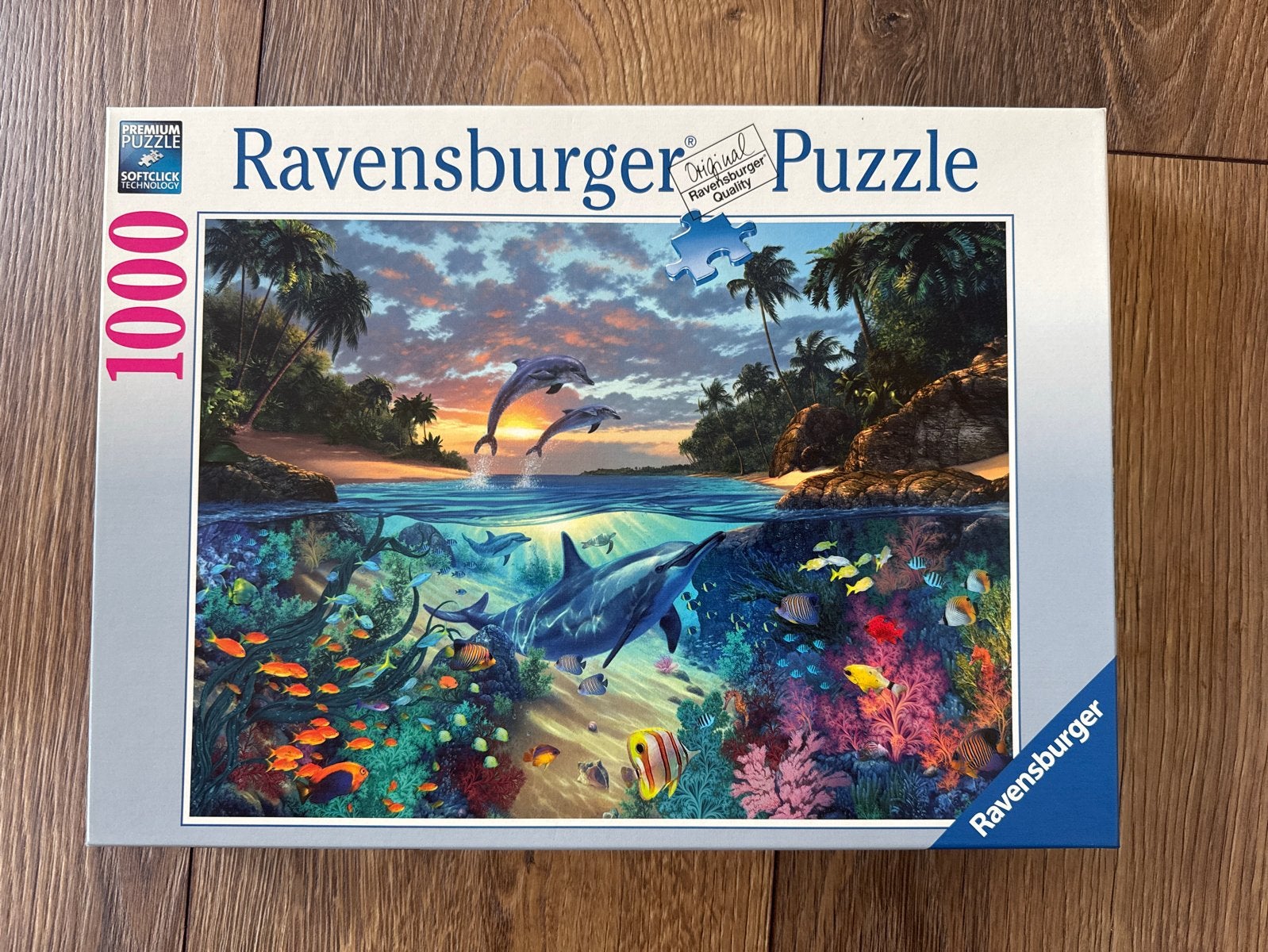Ravensburger Legpuzzel 1000 Stukjes - Dolfijnen & Koraal, Ophalen, 500 t/m 1500 stukjes, Gebruikt, Legpuzzel
