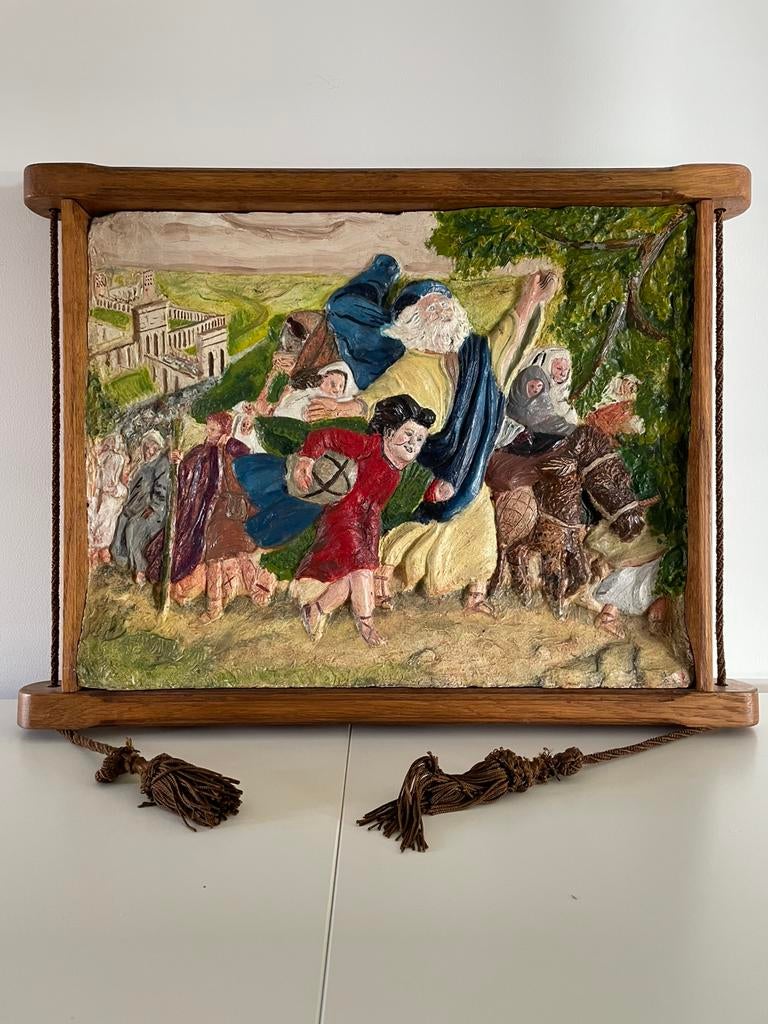 3D Reliëf-plaquette | Bijbelse voorstelling | 1950-1960, Antiek en Kunst, Antiek | Wandborden en Tegels, Ophalen
