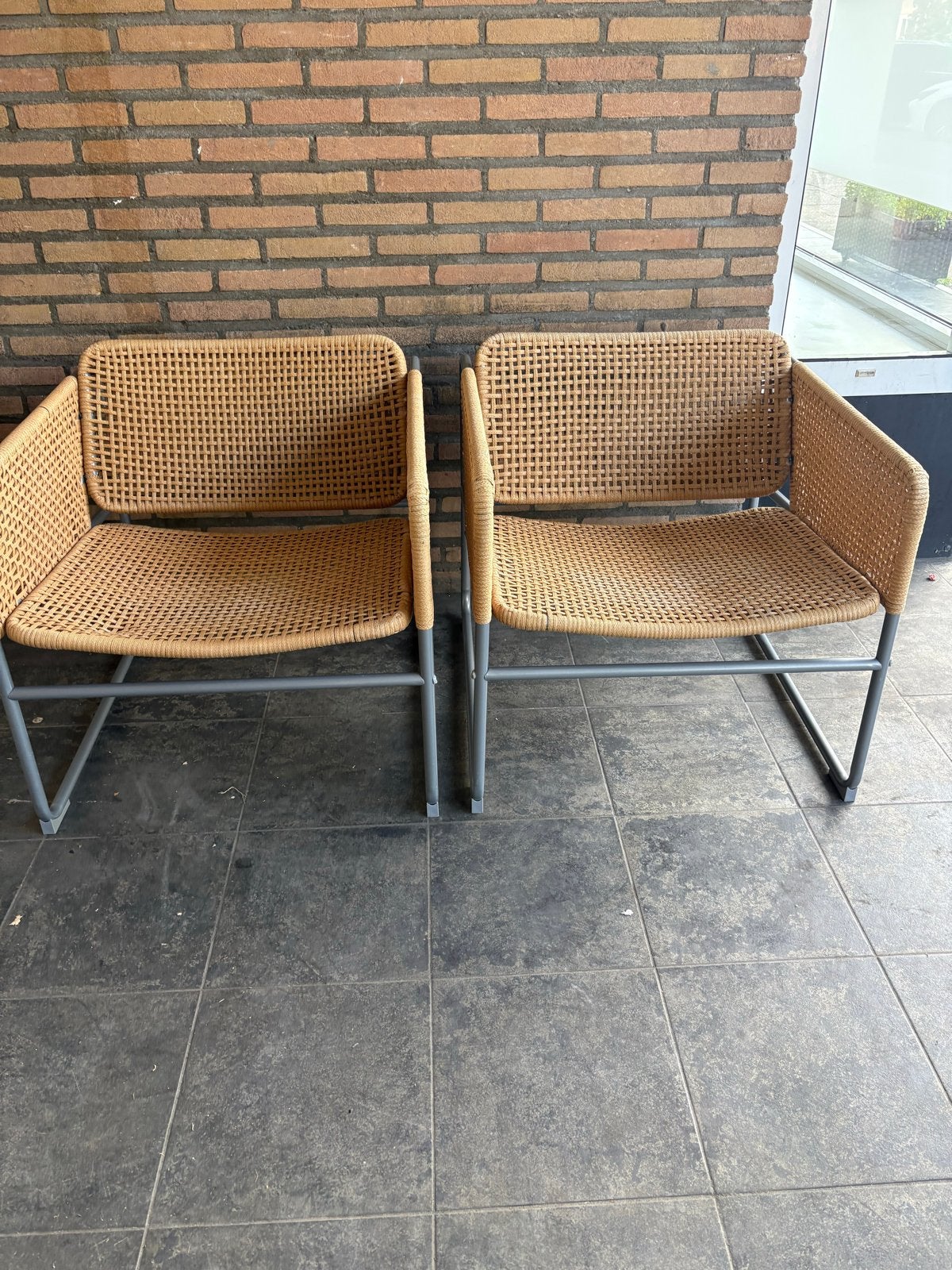IKEA Fauteuils Piet Hein Eek - Rotan/Riet, Ophalen, Gebruikt, 50 tot 75 cm, Riet of Rotan