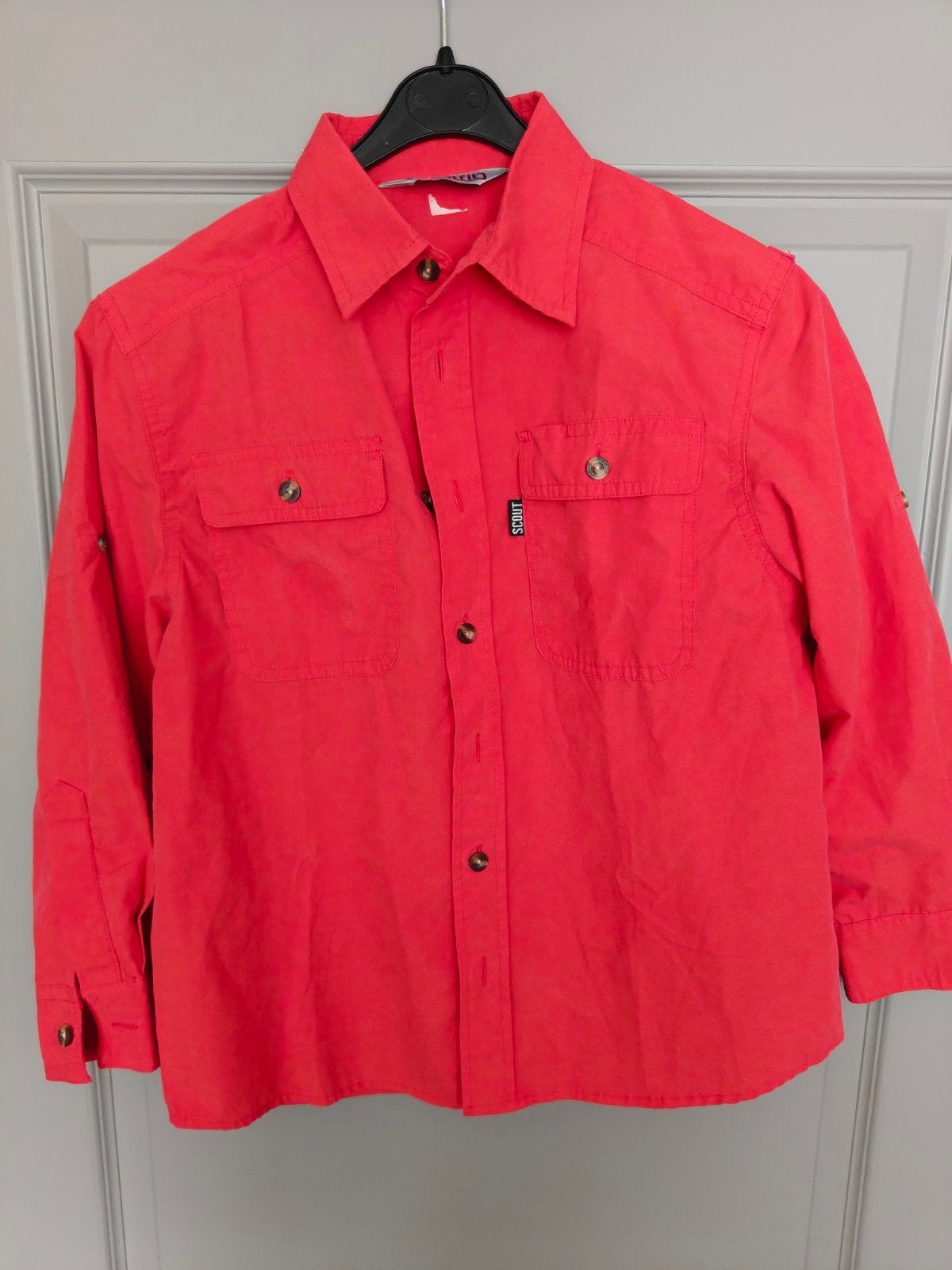 Scoutfit scouting blouse rood overhemd maat 140 bevers, Ophalen of Verzenden, Gebruikt, Kleding