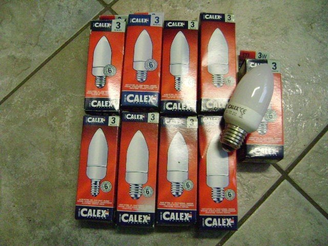 Diverse soorten / modellen / lumen / fitting Calex lampen, Spaarlamp, 10 tot 30 watt, Nieuw, Calex