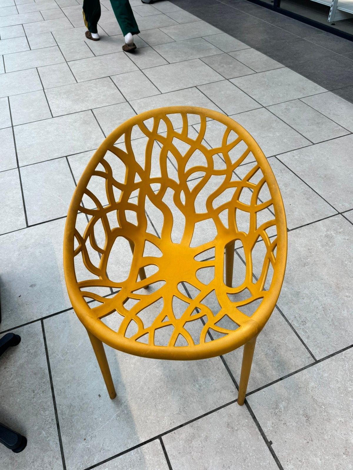 Terras stoelen merk Hope warm geel, Tuin en Terras, Tuinstoelen, Ophalen, Zo goed als nieuw, Kunststof