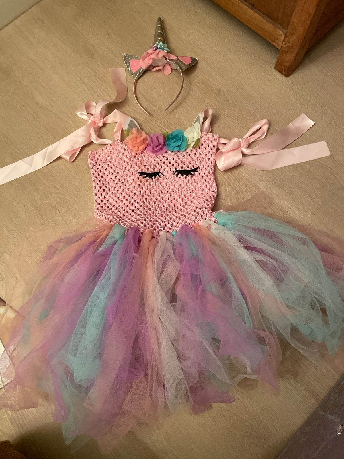 Unicorn jurk met verstelbare bandjes en kroon, Kinderen en Baby's, Carnavalskleding en Verkleedspullen, Ophalen, Zo goed als nieuw