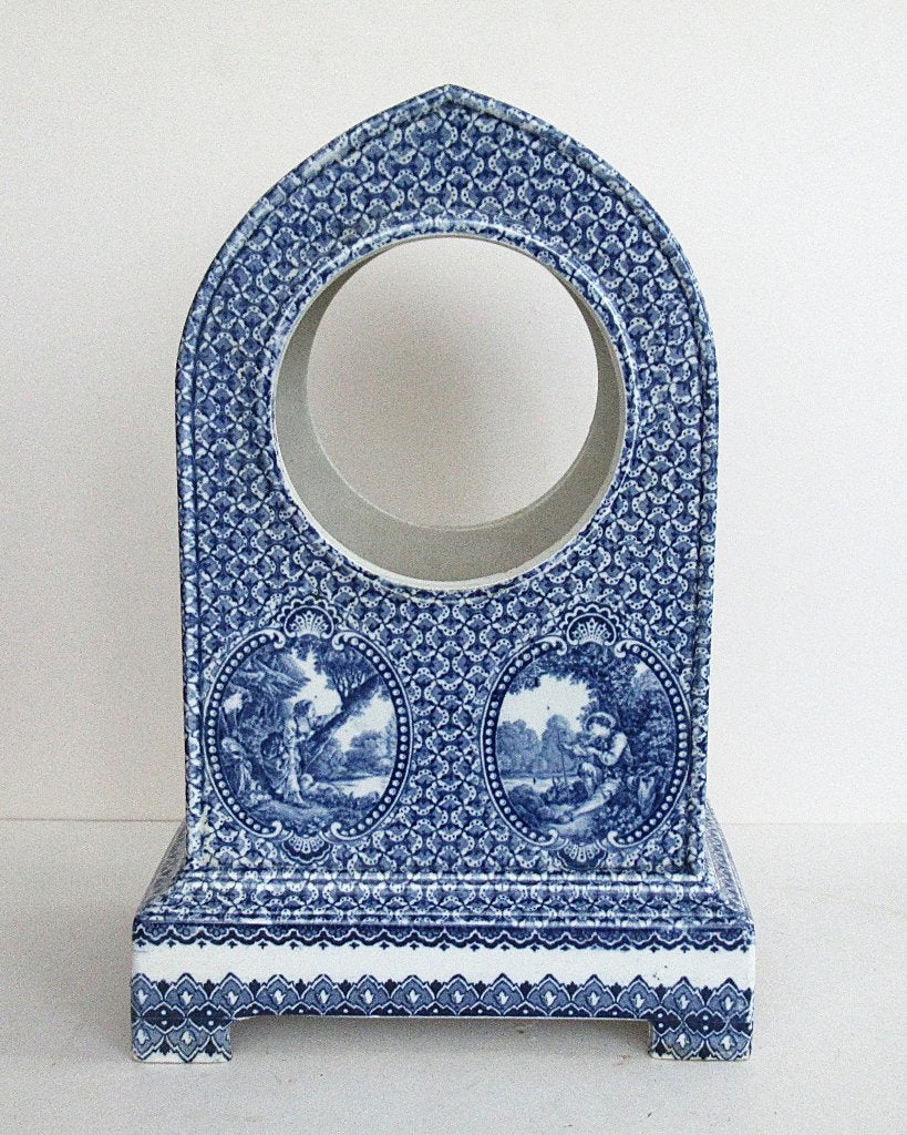 Antieke Royal Franz Anton Mehlem Delfts Blauw klokken kast., Ophalen of Verzenden