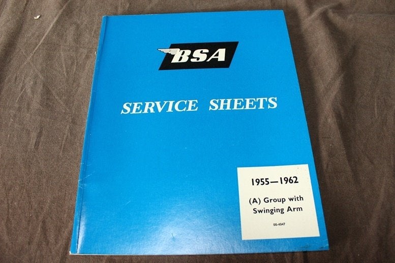 BSA 1955-1962 A group swing arm motorcycle service sheets, Motoren, Ophalen of Verzenden, Overige merken