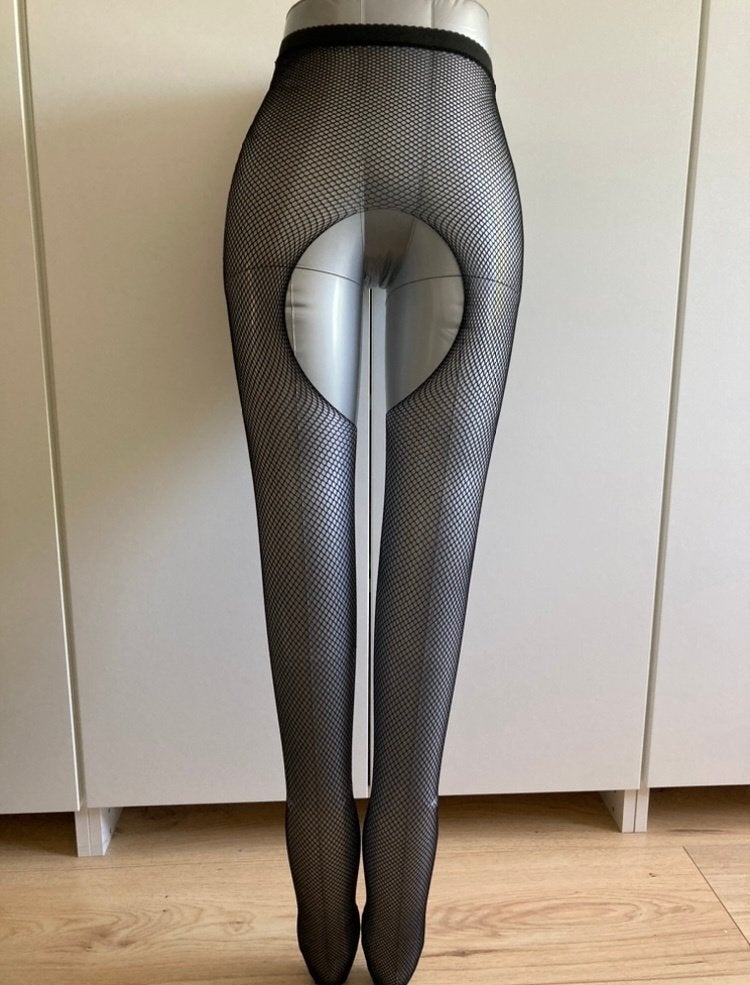 Zwarte open kruis visgraat jarrettel, Verzenden, Nieuw, Zwart, Panty