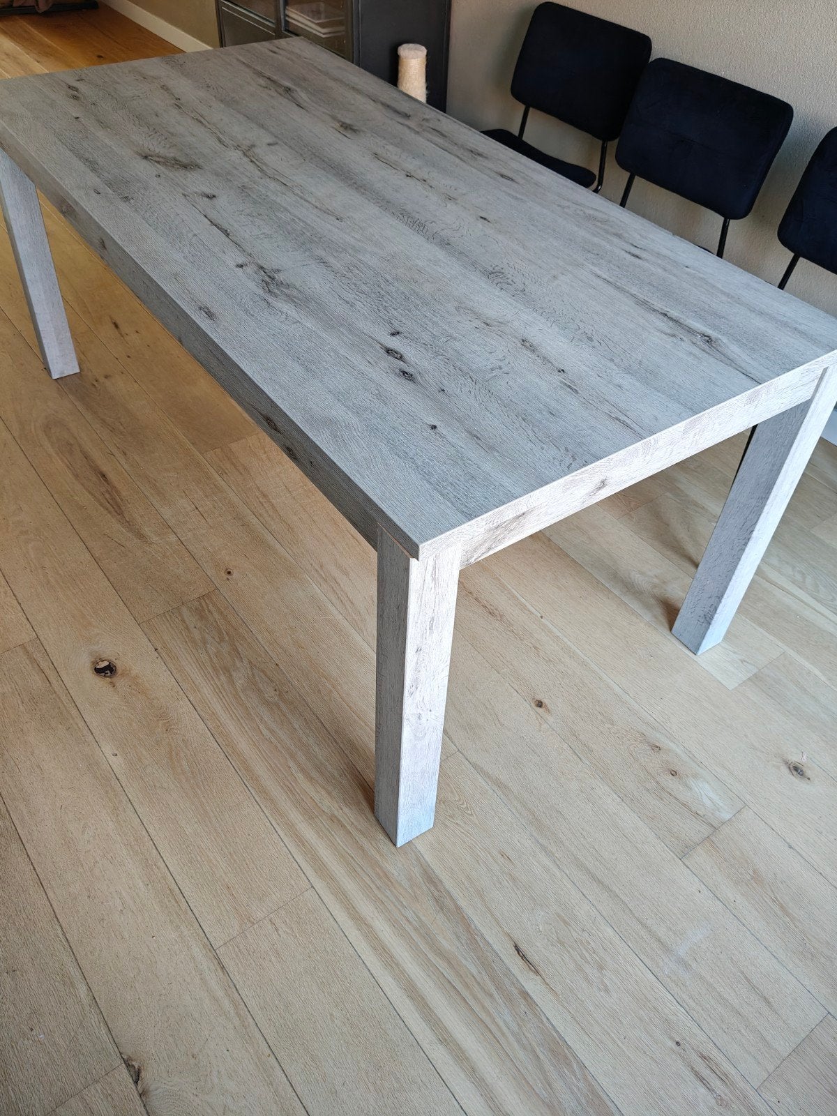 Mooie Leen Bakker eettafel Jens (grijs eikenlook) 190x80 cm, Huis en Inrichting, Ophalen, Gebruikt, Eikenhout, 50 tot 100 cm