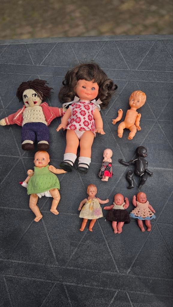 Vintage poppen en poppenkleertjes - Diverse maten, Ophalen of Verzenden, Gebruikt, Overige typen