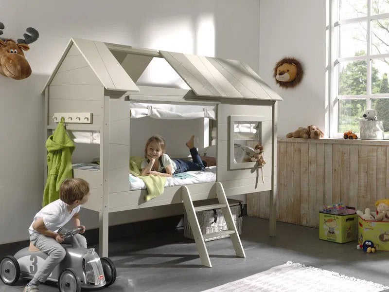 Charlotte boomhut/huisbed - 90x200 - Grijs/taupe, Ophalen, Gebruikt, 90 cm, Eenpersoons