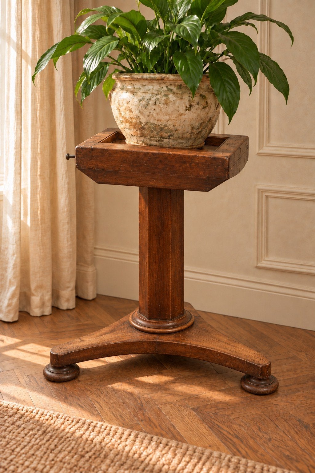Antieke houten plantenstandaard (zonder plant), Ophalen