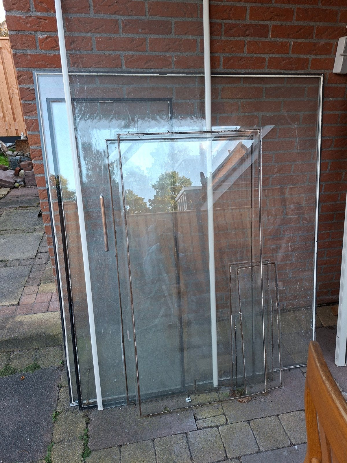 Gratis!!  diverse glasplaten. waaronder 2 thermopane ramen., Gevelraam of Ruit, Gebruikt, Dubbelglas, 120 tot 160 cm
