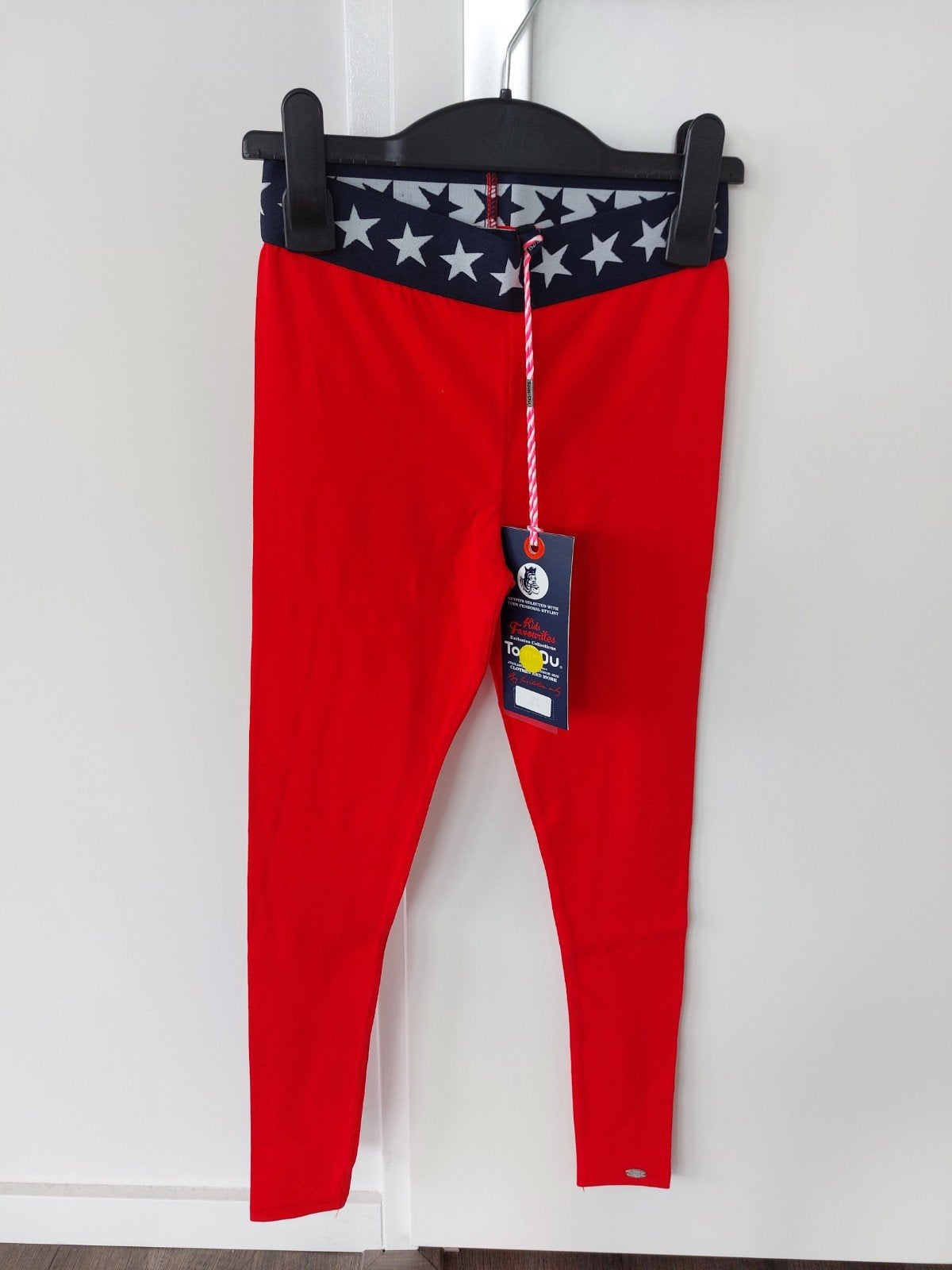 Tom-Du rode legging met sterrenband, Kleding | Dames, Leggings, Maillots en Panty's, Legging, Nieuw, Overige maten, Ophalen of Verzenden