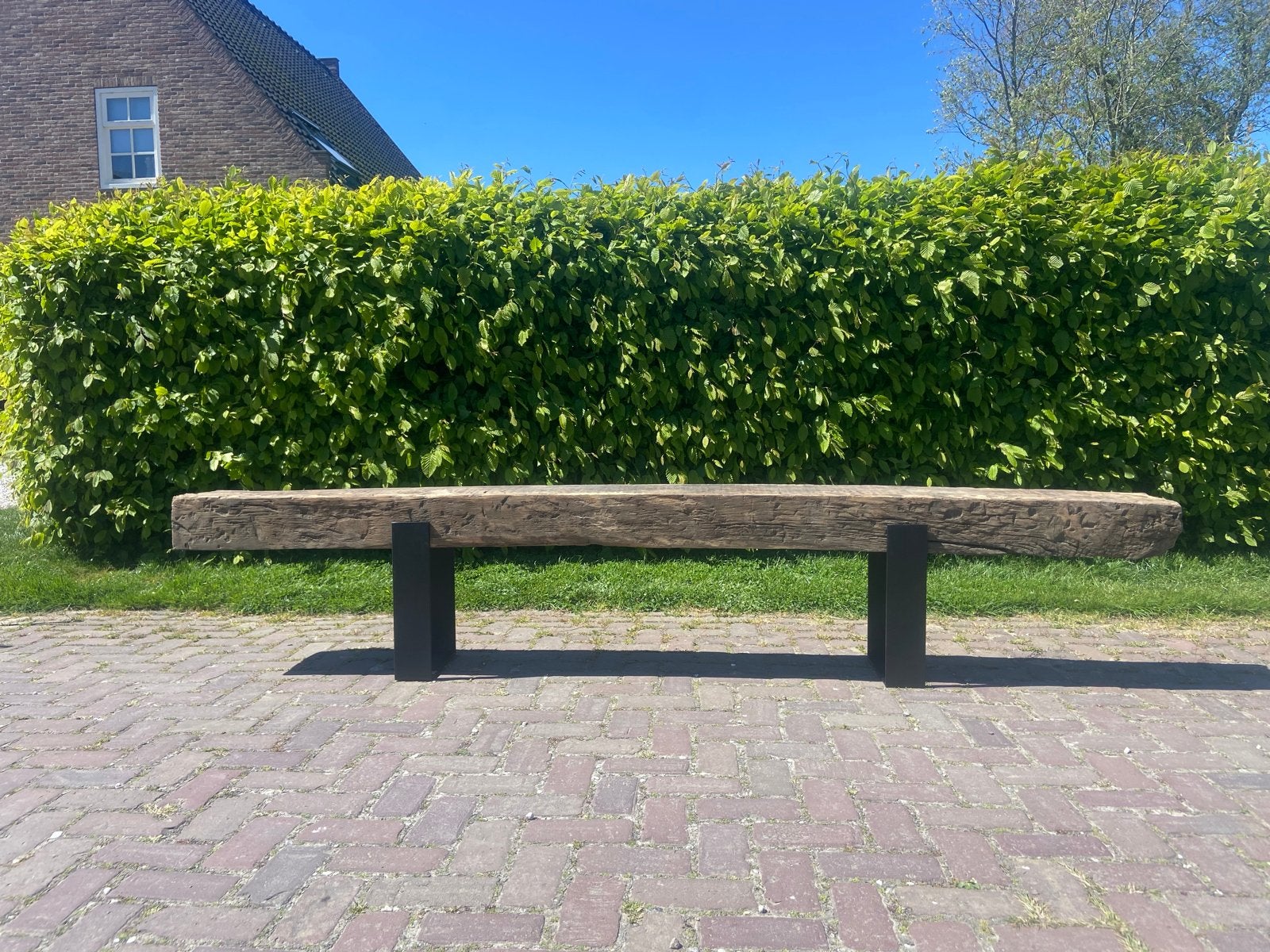 Robuust Eiken Biels TV Meubel - Industriële Stijl, Ophalen, Eikenhout, Nieuw, 200 cm of meer