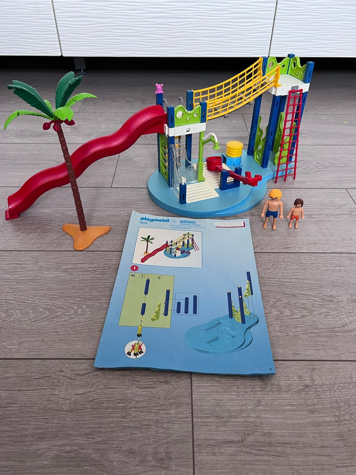 Playmobil 6670 Waterpark met glijbaan en palmbomen, Ophalen of Verzenden, Gebruikt, Complete set
