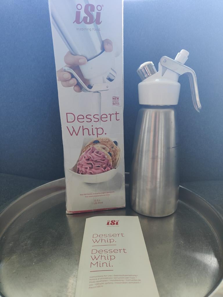 iSi Dessert Whip Mini - Slagroomspuit 0.5L, Overige typen, Zilver, Ophalen of Verzenden, Zo goed als nieuw