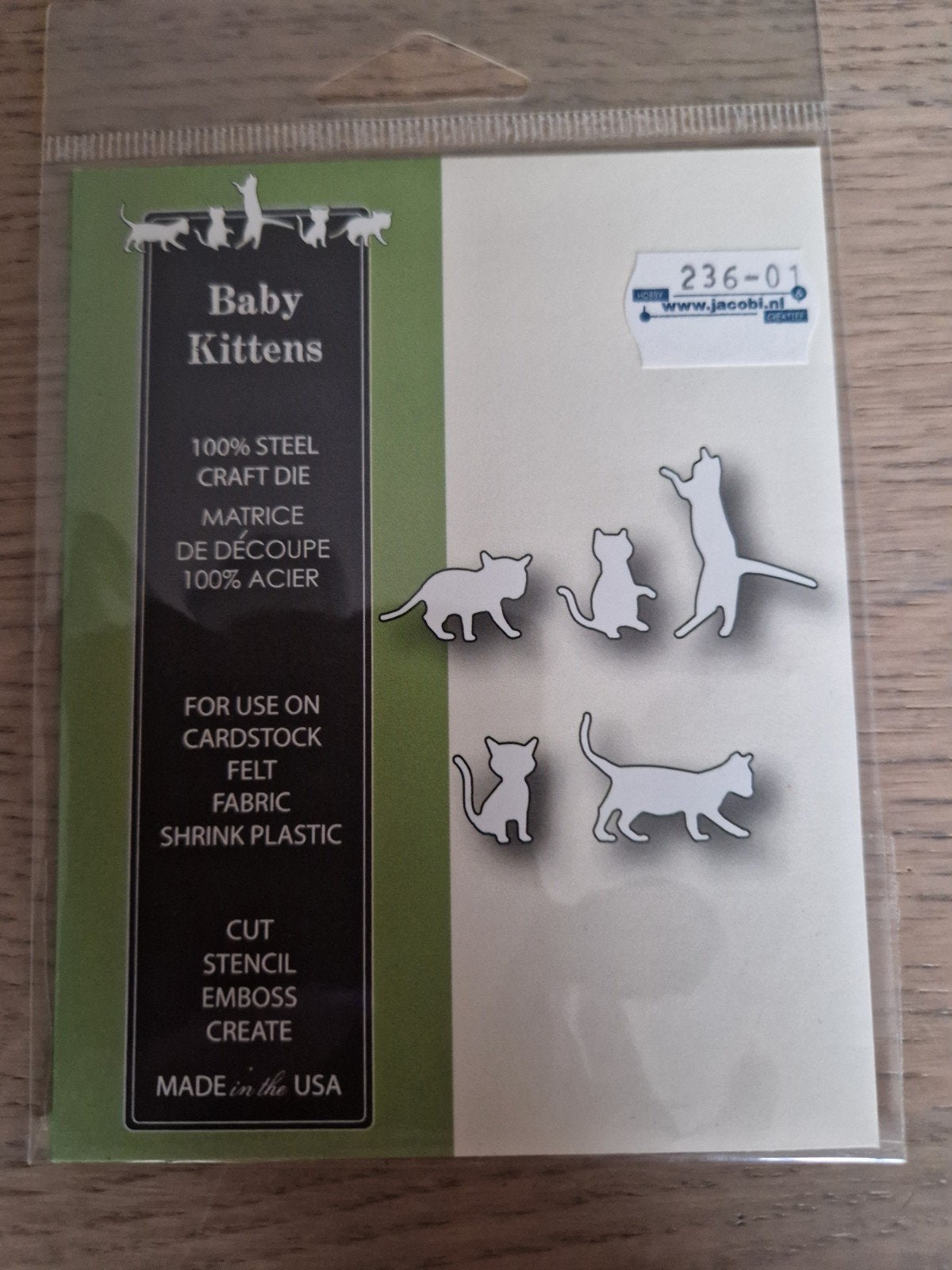 Baby Kittens 100% stalen snijmal voor knutselprojecten, Hobby en Vrije tijd, Ophalen of Verzenden, Nieuw