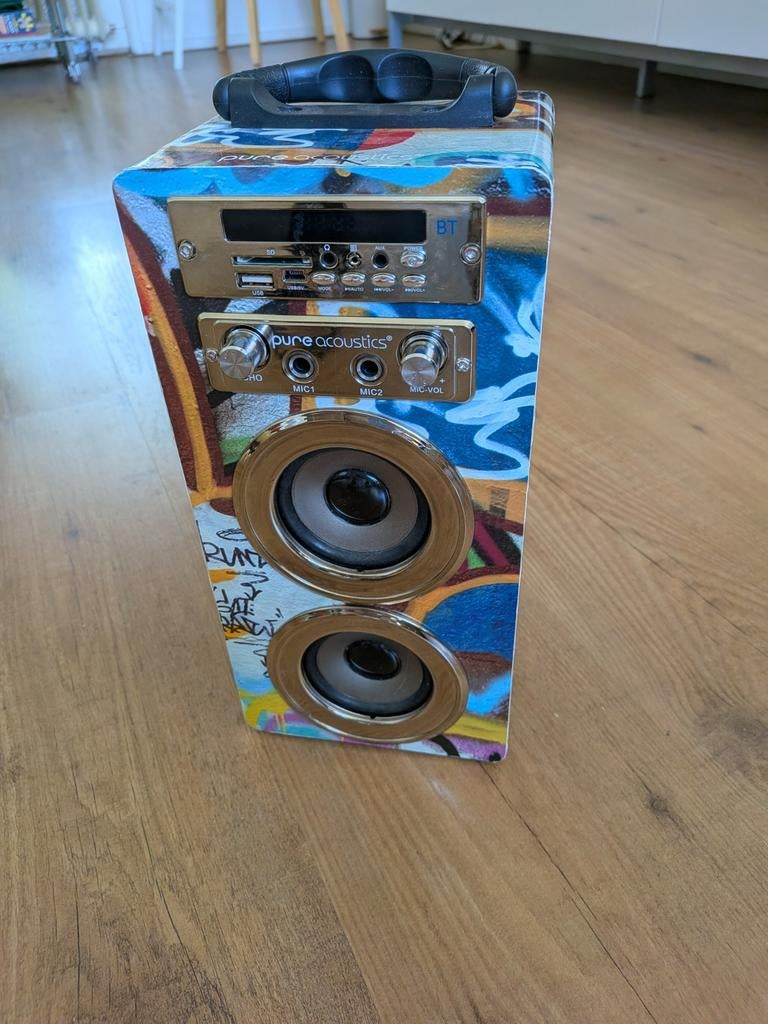 Pure Acoustics MCP-20BT Draagbare Karaokeset met Microfoon, Ophalen of Verzenden, Gebruikt, Complete set