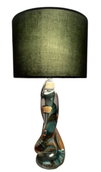 Val St Lambert Groene Tafellamp uit de jaren 1950, Ophalen of Verzenden