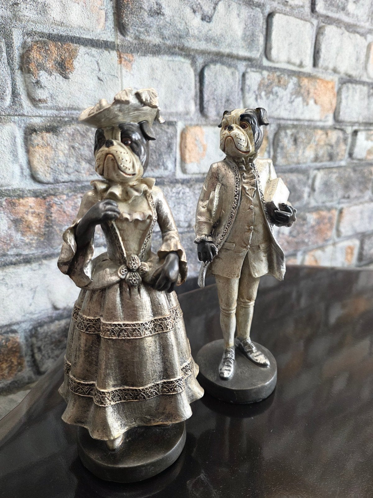 baroque honden set man vrouw gekleed, Ophalen of Verzenden