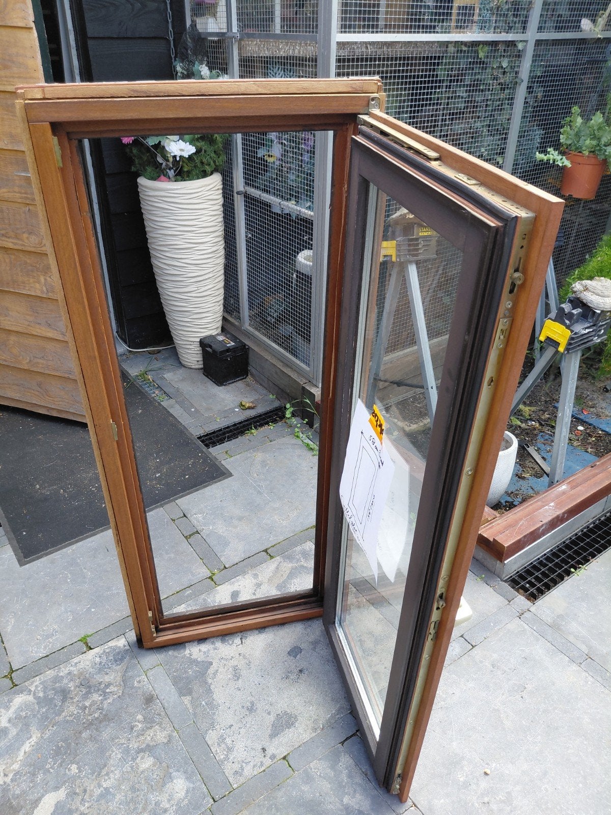 Kiepkantel raam dubbelglas 58x138 cm tuinhuis raampje, Doe-het-zelf en Verbouw, Glas en Ramen, Ophalen, Gebruikt, Minder dan 80 cm