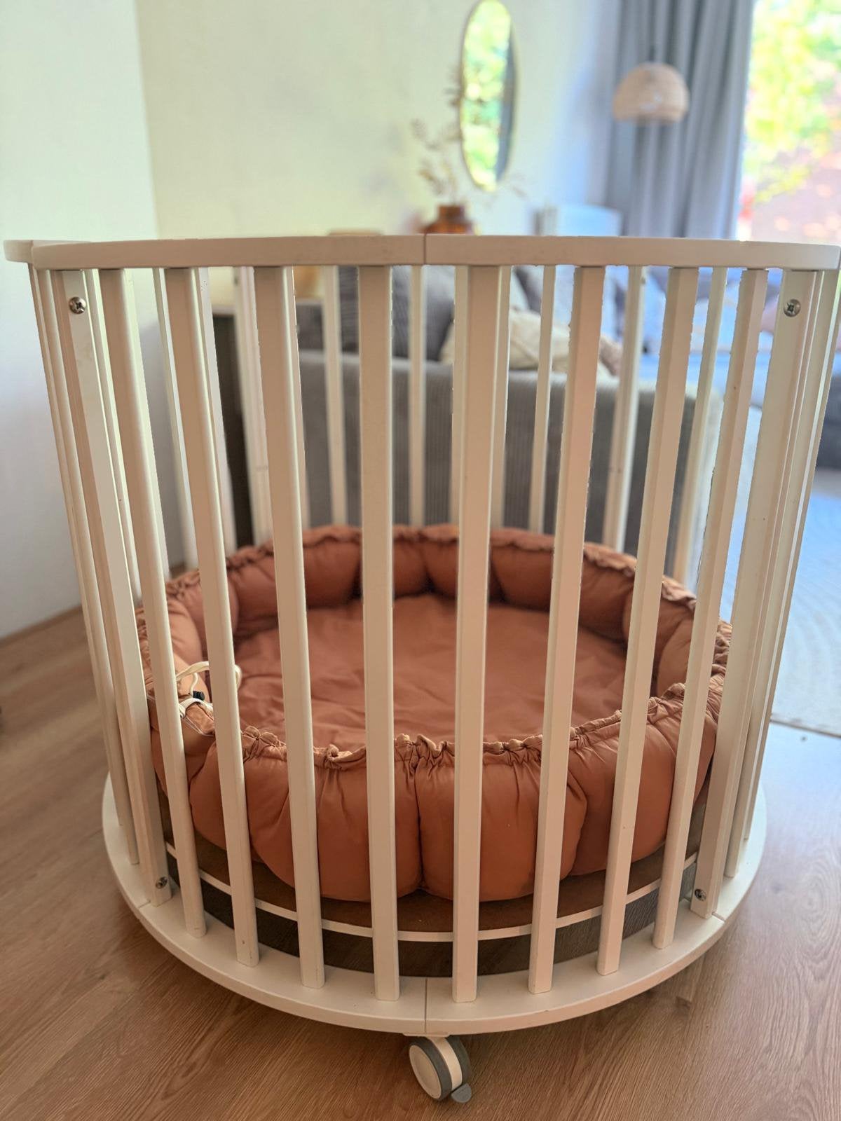 Ronde witte box, Kinderen en Baby's, Ophalen, Zo goed als nieuw, Rond, Boxkleed