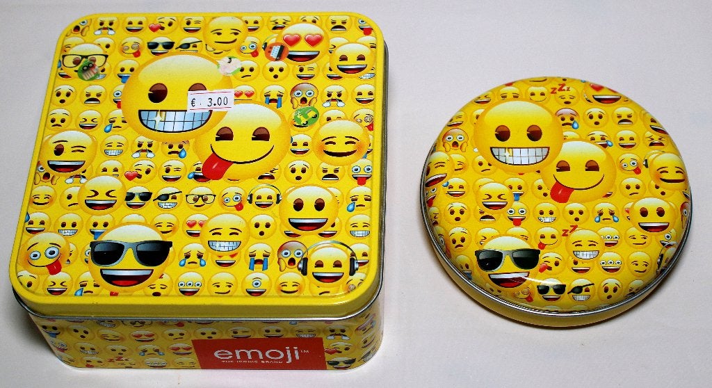 Emoji opbergblikken, Verzamelen, Ophalen of Verzenden, Gebruikt, Overige, Overige merken