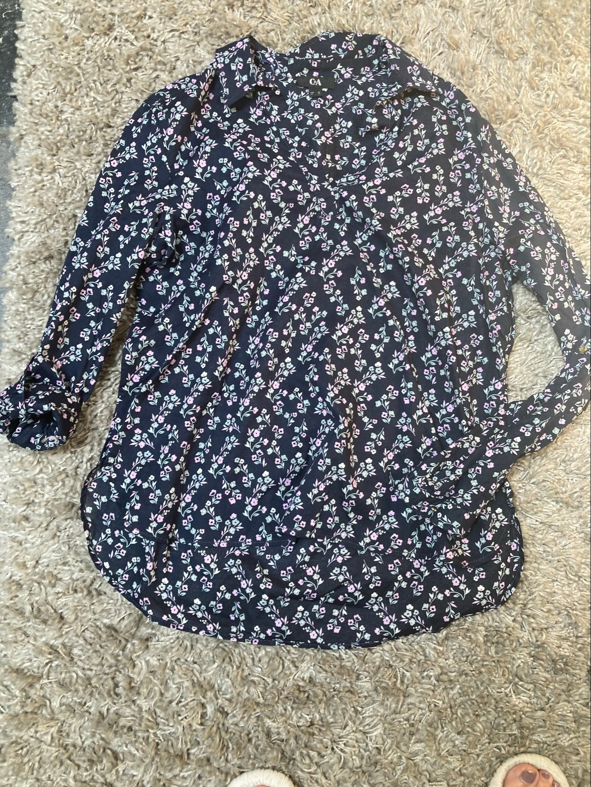C&A Blouse met ophaalmouwen - Maat 38, Ophalen of Verzenden, Nieuw, Maat 38/40 (M), Zwart