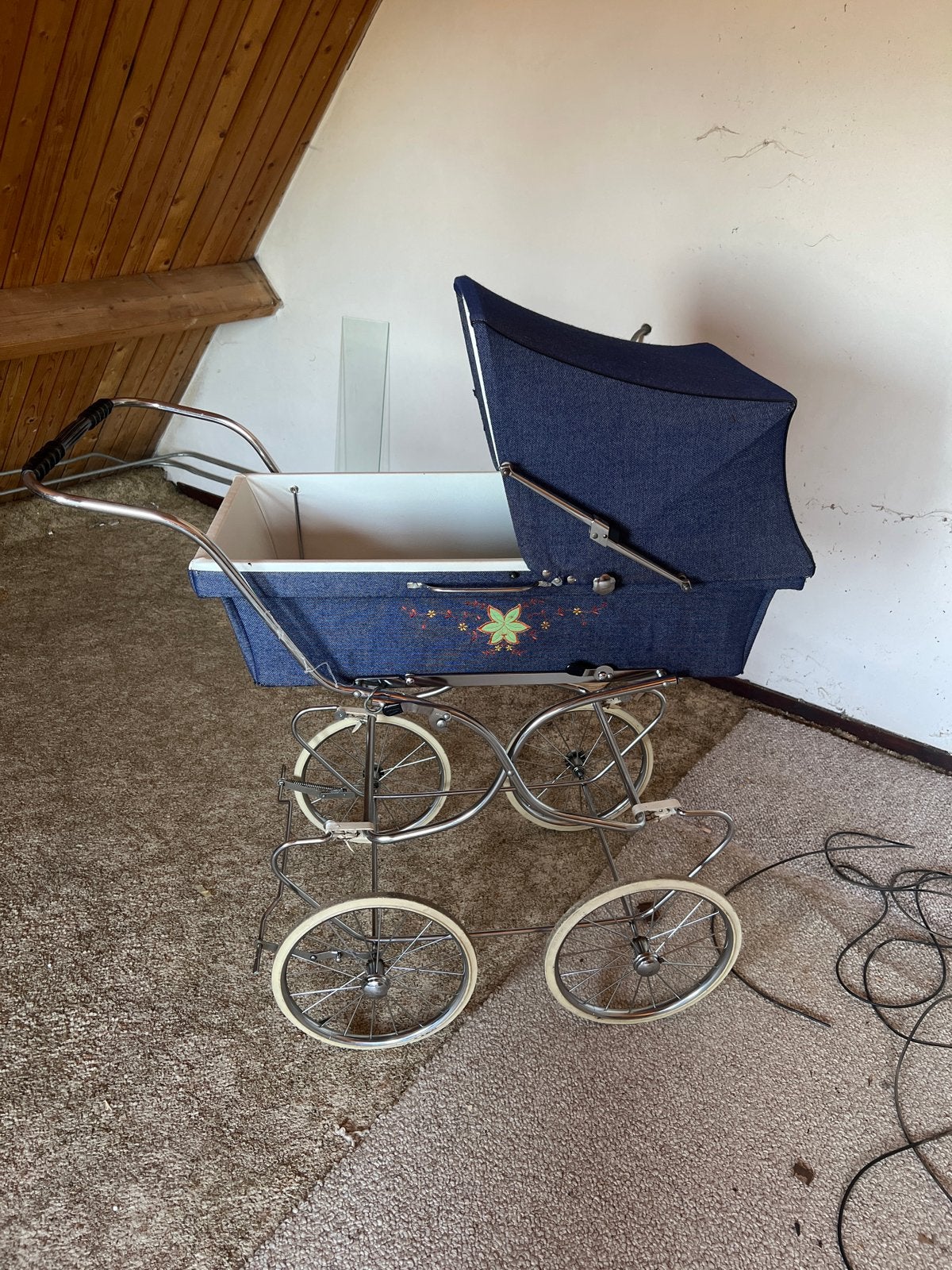 Vintage Mekkiwa Kinderwagen - Blauw, Ophalen, Gebruikt, Kinderwagen, Overige merken