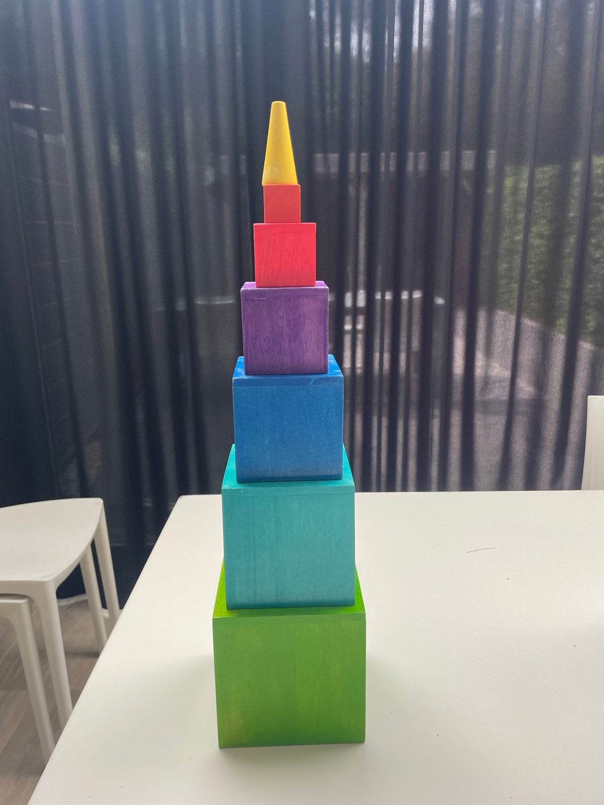 Houten Stapeltoren Regenboog - Educatief Speelgoed, Kinderen en Baby's, Speelgoed | Houten speelgoed, Ophalen of Verzenden, Zo goed als nieuw