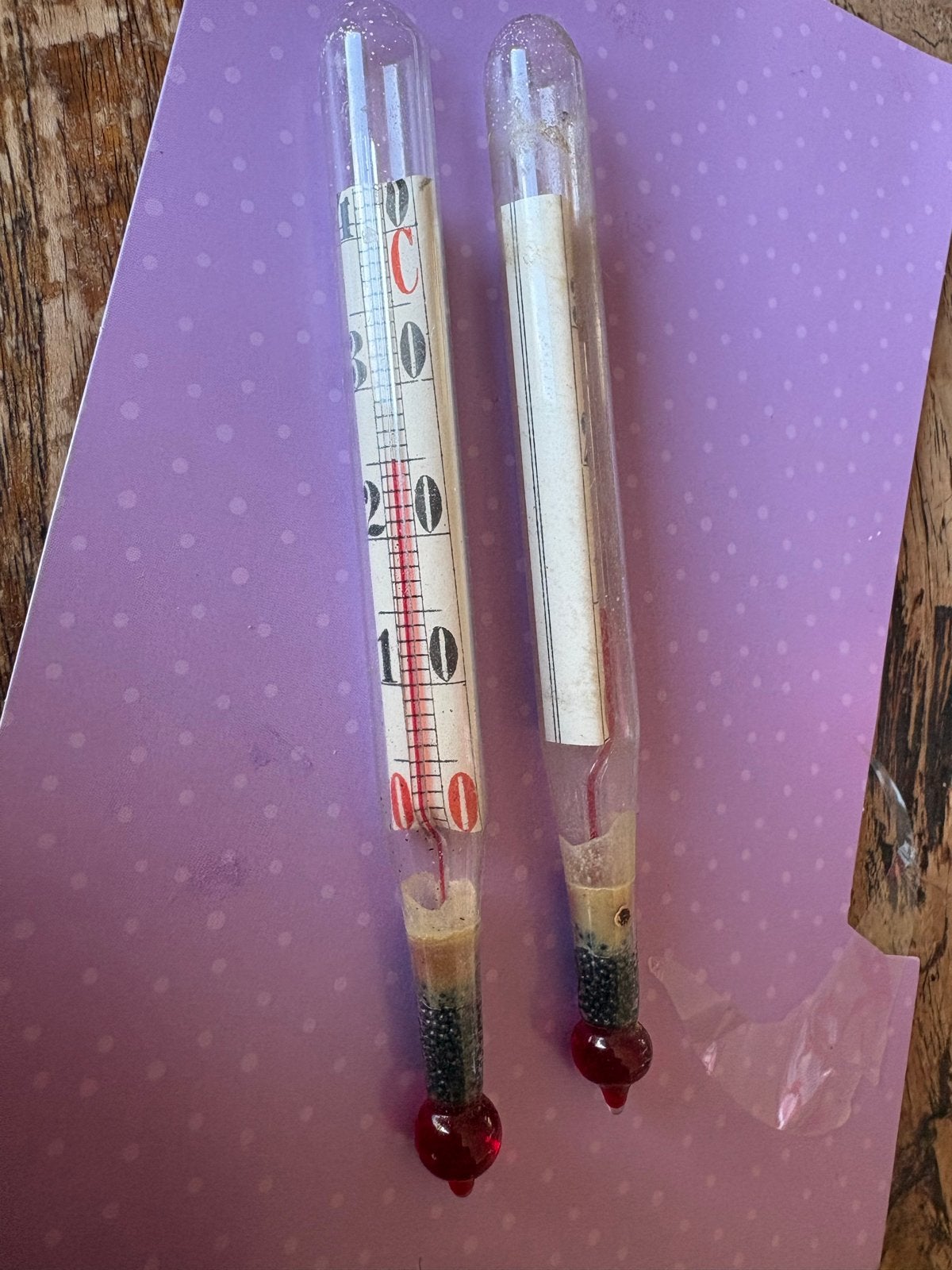 Antieke kwikthermometers (2 stuks), Antiek en Kunst, Ophalen