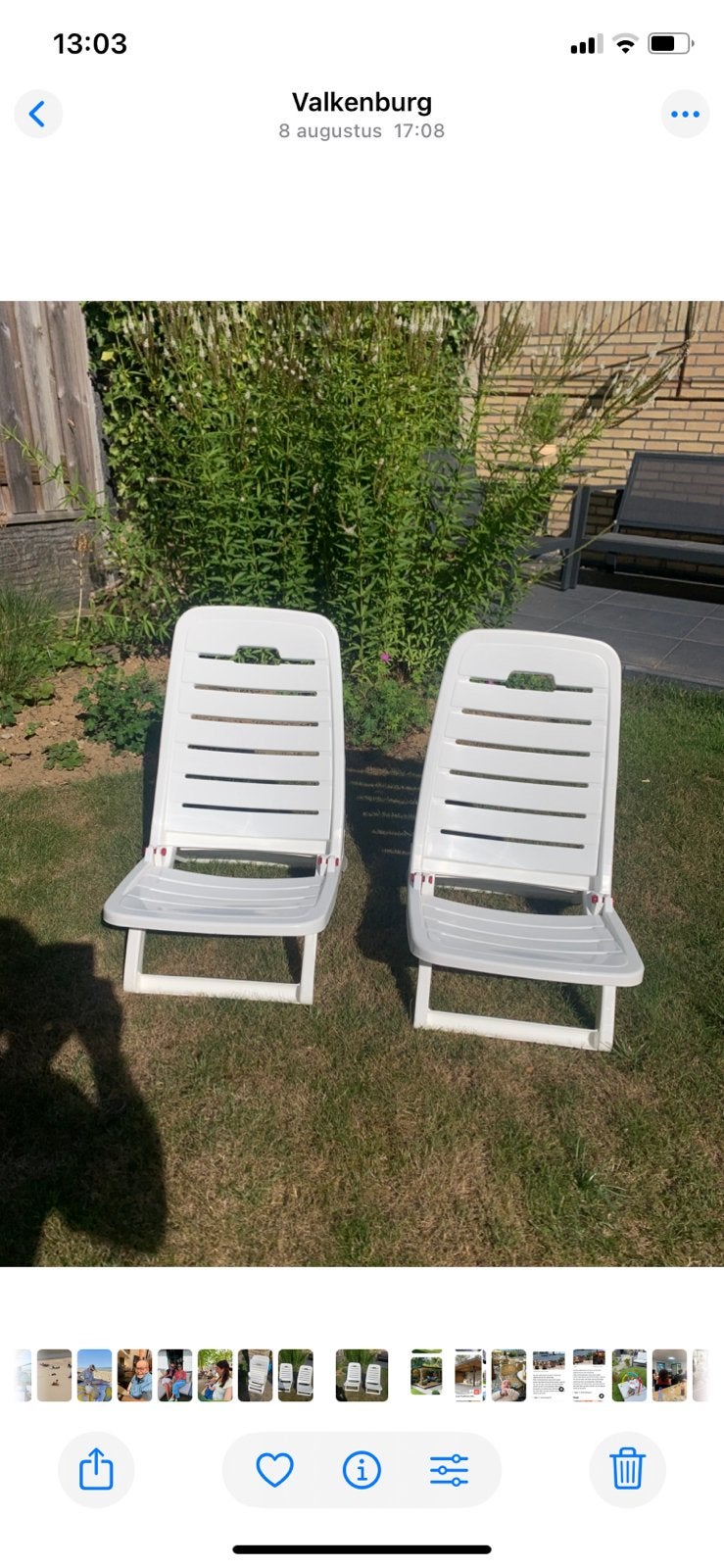 Twee strandstoeltjes / campingstoeltjes, Ophalen, Zo goed als nieuw, Kunststof, Inklapbaar