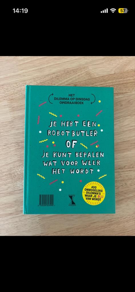 Het Dilemma op Dinsdag Omdraaiboek, Ophalen of Verzenden, Zo goed als nieuw