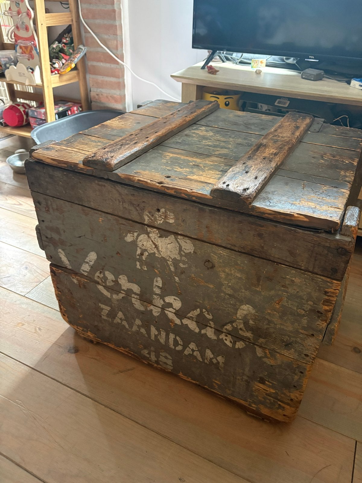 Vintage Houten Kist - Authentieke Opbergkist, Ophalen