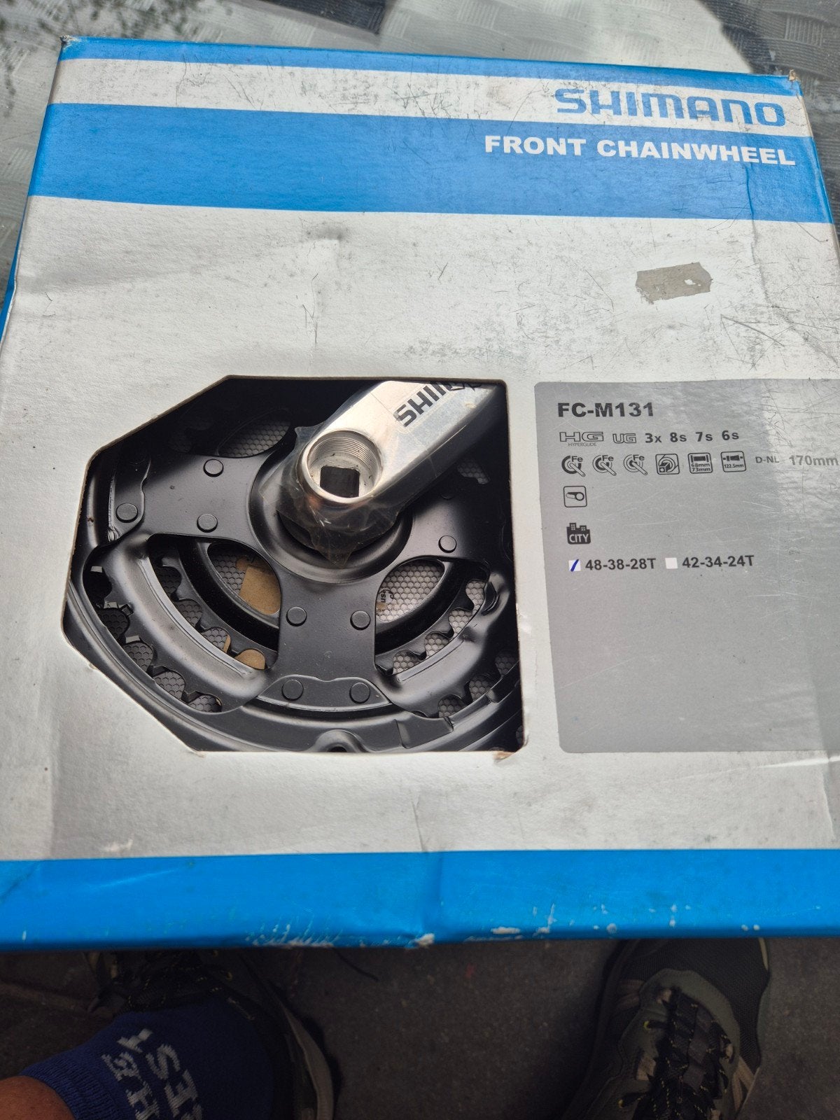 Shimano FC-M131 Crankstel 48-38-28T Nieuw in Verpakking, Crankstel of Pedalen, Ophalen of Verzenden, Aluminium, Shimano