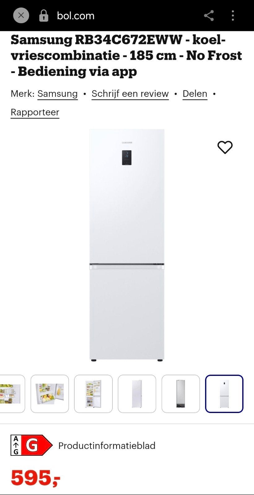 Samsung Koel-vriescombinatie - Zo goed als nieuw
