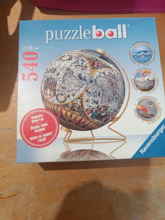 Ravensburger Puzzlebal Historische Wereldkaart 540 stukjes, Ophalen of Verzenden, 500 t/m 1500 stukjes, Gebruikt, Rubik's of 3D-puzzel