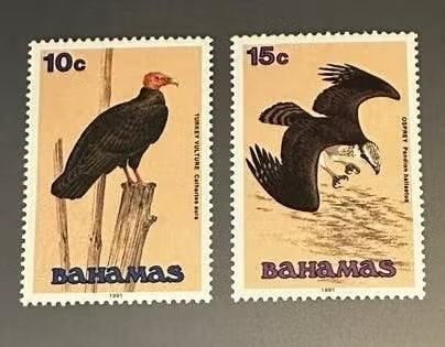 Bahamas 1991 postfris roofvogels vogels arend gier, Ophalen of Verzenden, Postfris