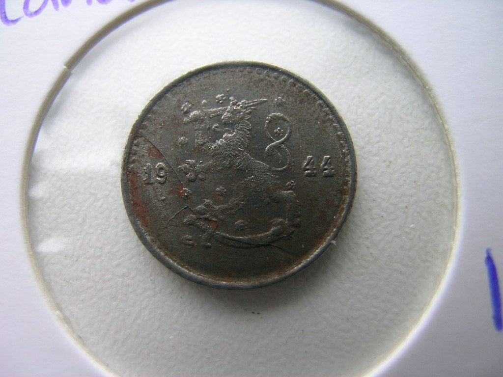 25 Pennia 1944 Finland, Ophalen of Verzenden, Overige landen, Losse munt