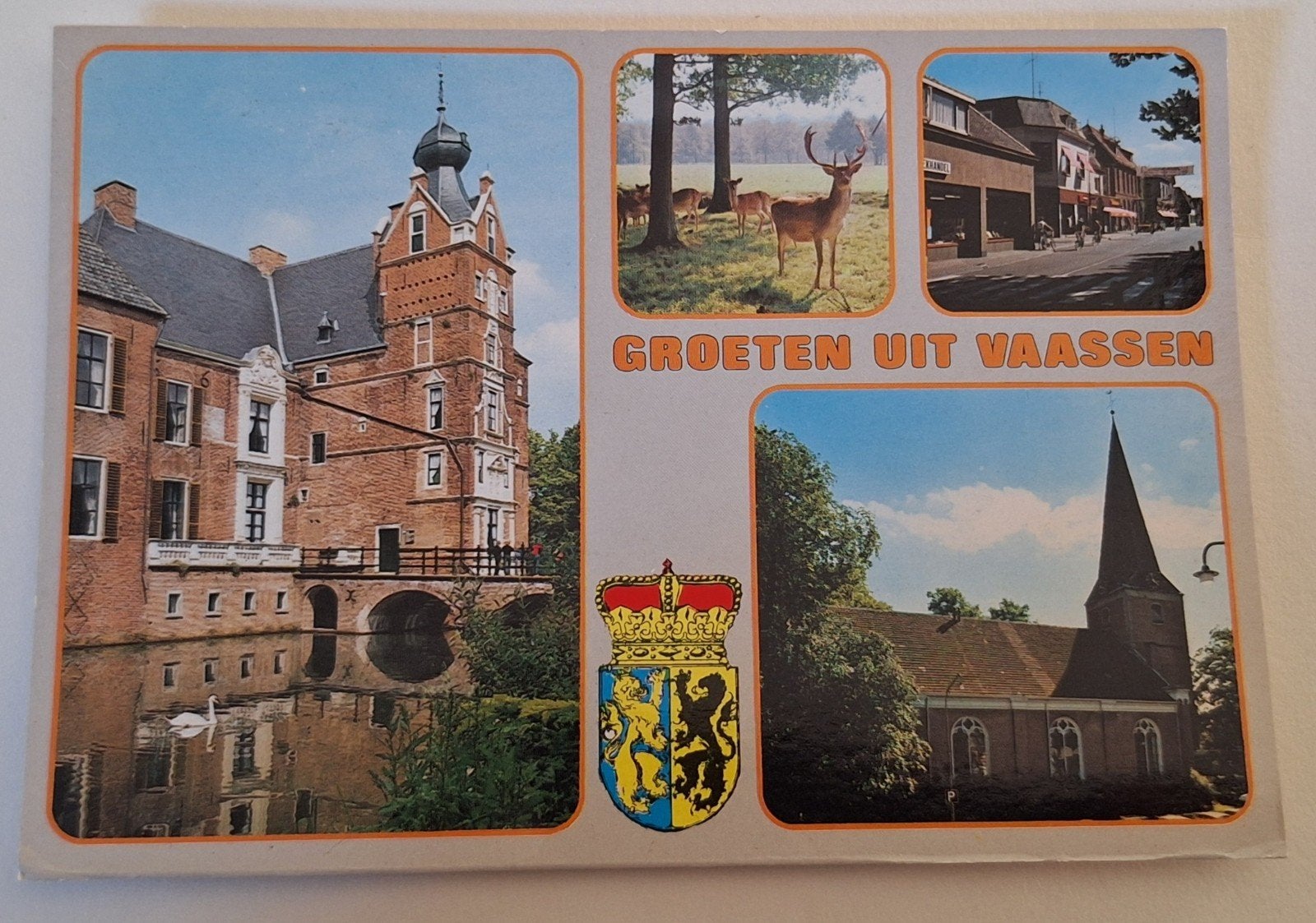 Ansichtkaart Groeten uit Vaassen - Kasteel, Kerk, Herten, Ophalen of Verzenden, 1980 tot heden, Gelopen, Gelderland