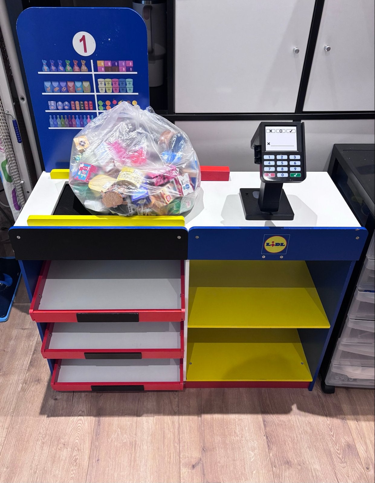 Lidl winkeltje met AH mini's en kassa, Ophalen, Gebruikt, Jongen of Meisje