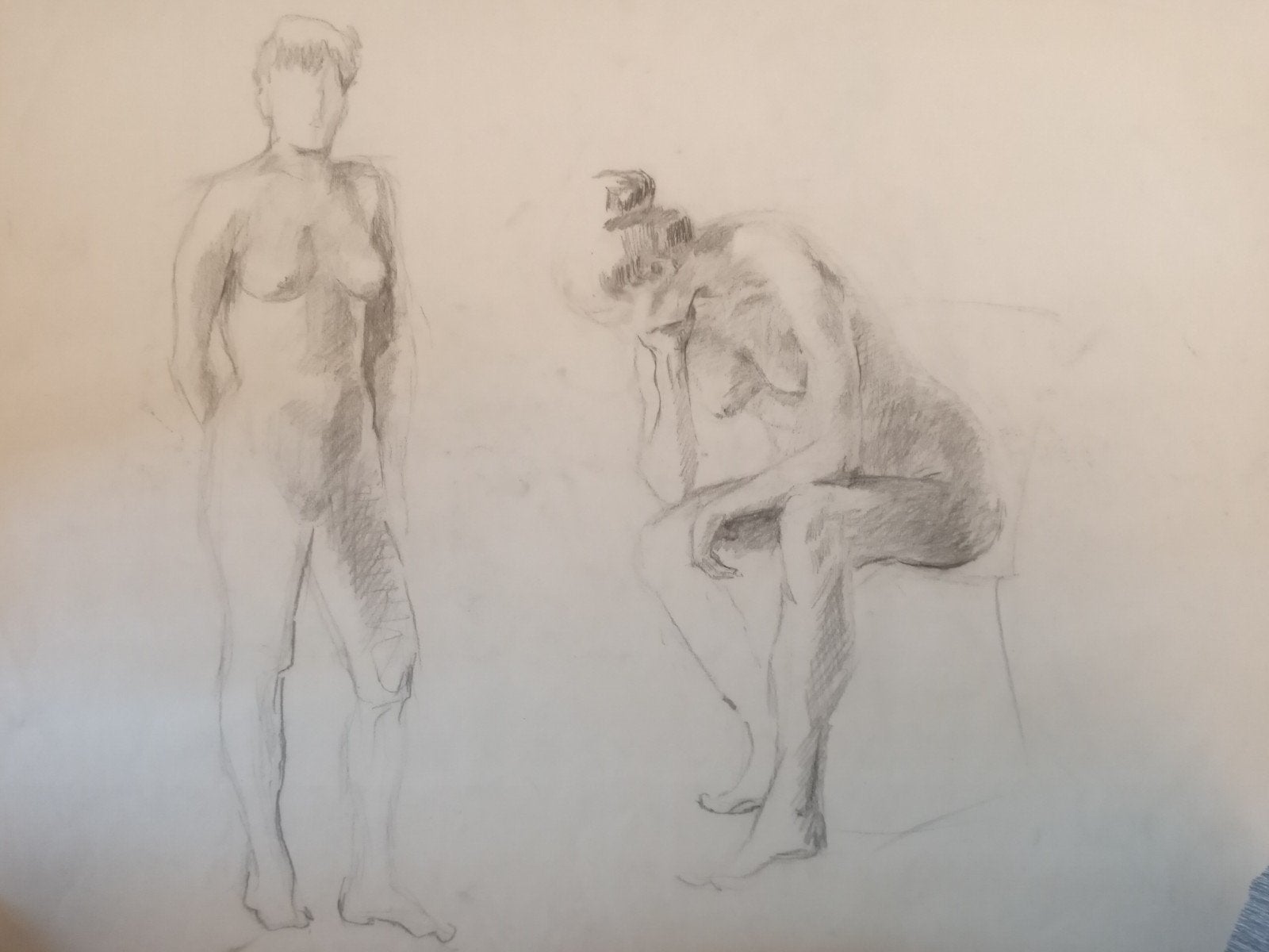 studies met krijt en houtskool, Ophalen of Verzenden, 65 cm, 50 cm