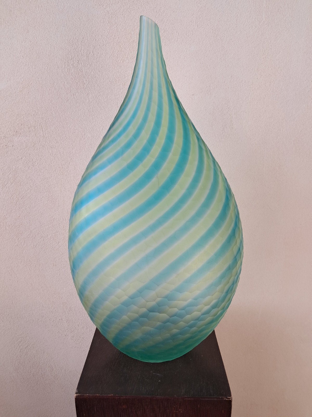 ALBERTO DONA (1944), Murano, grote geslepen vaas h. 57 cm, Meerkleurig, Vaas, Handgemaakt, 57 cm