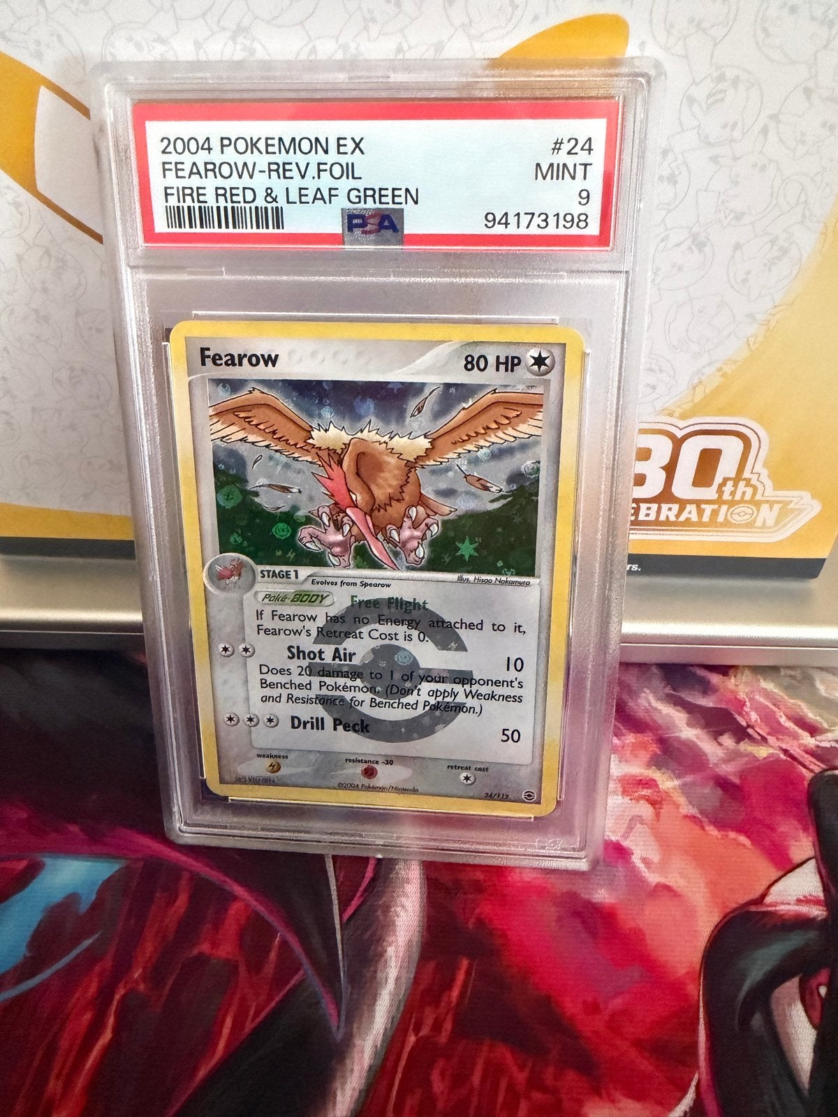 Fearow Reverse Foil PSA 9 - 2004 Pokémon EX Fire Red & Leaf, Hobby en Vrije tijd, Ophalen, Zo goed als nieuw, Losse kaart, Foil