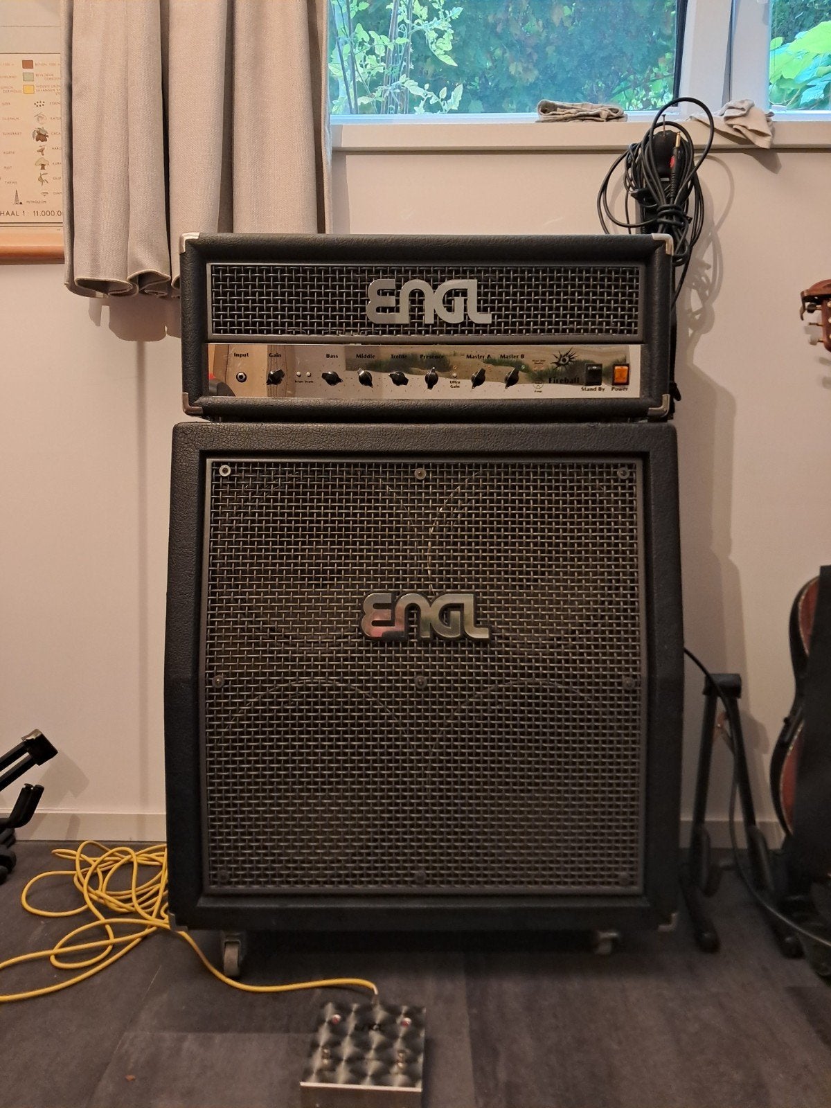 Engl Fireball 60w & Engl E412 Standart cabinet, footswitch, Ophalen, Zo goed als nieuw, 50 tot 100 watt